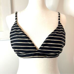 Adorable J. Crew bikini top. Black and cream with rope print. Size medium.